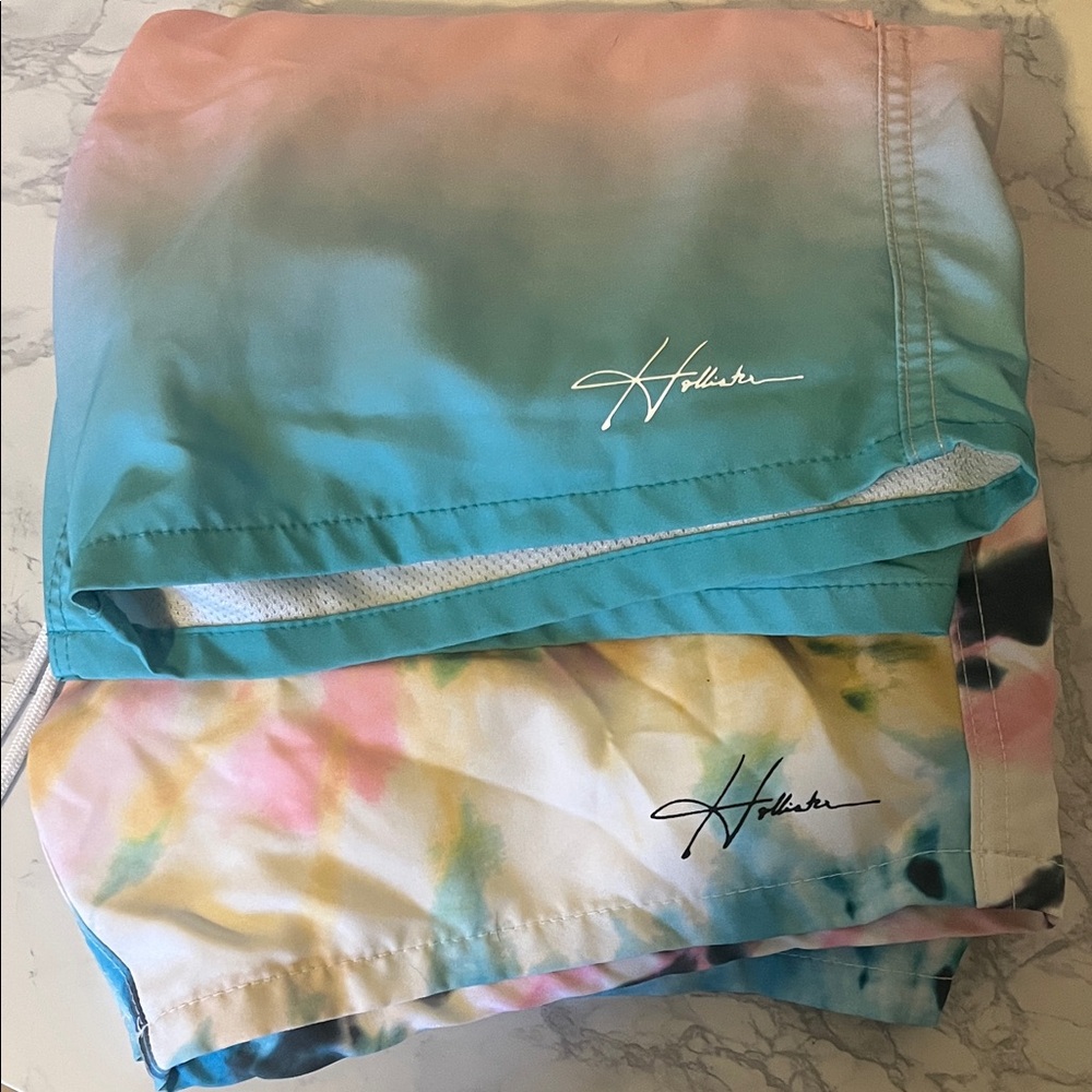 Hollister Multicolor Tie-Dye Swim Board Shorts